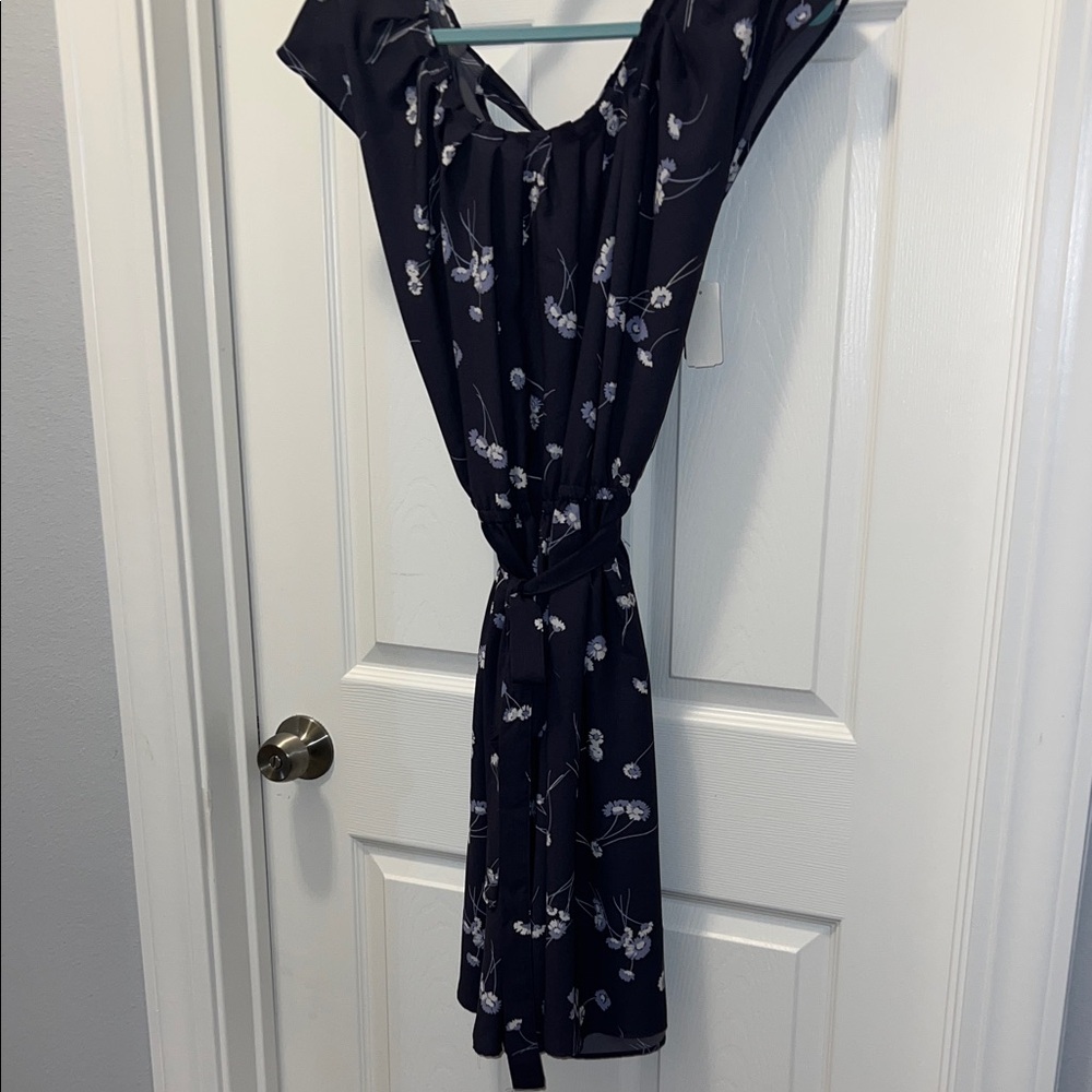 LC Lauren Conrad Dark Blue Floral Mini Dress